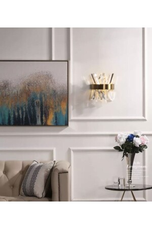 MNZ-Modern Luxury Crystal Stone LED Sconce Gold قديم المفهوم المنتج fico0636 - Fico Home