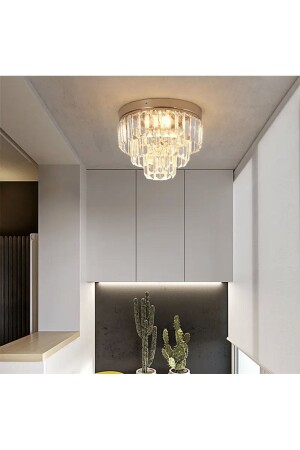 MNZ-Modern Luxury Crystal Stone Plafonier Ceiling Chandelier ذهبي مشرق 30 سم قطر الفيكوهومكولكشن1 - Fico Home
