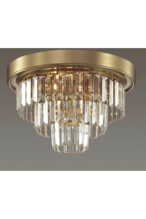 MNZ-Modern Luxury Crystal Stone Plafonier Ceiling Chandelier Bronze 30 Cm قطر فيكوهيوموليكشن1 - Fico Home