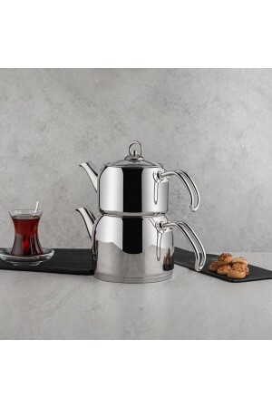 مجموعة من الـ MNZ-Modern Mini Steel Teapot Set 2020ST000001432 - Nehir