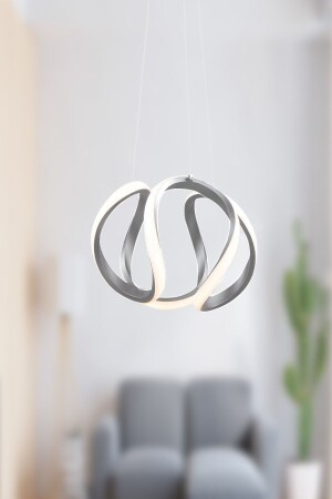 MNZ-Modern Perez Chrome Pendant Lamp LED شمعة ضوء أبيض غرفة المعيشة مطبخ غرفة المطبخ LED شمعة - Dekorluna