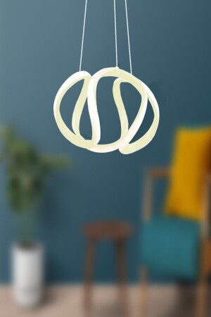 MNZ-Modern Perez Cream Pendant Lamp LED شمعة ضوء أبيض غرفة المعيشة مطبخ غرفة المطبخ LED شمعة perez1 - Dekorluna