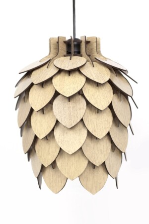 MNZ-Modern Pinecone Chandelier Lampshade الخشبية كريم مصباح العدس الواحد 3033 - Modamonline