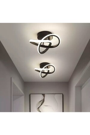 MNZ-Modern Plafonier Ceiling LED Chandelier Dark Brown 2 Piece Set سعر الشنابل اليدية - burenze