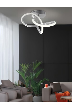 MNZ-Modern Plafonier Ceiling Single Chandelier بوميرنج أدى الشنابل كروم نور أبيض LED الشنابل - Fico Home