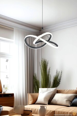 MNZ-Modern Single Pendant Lamp Power Led Chandelier Black White Light Led Living Room غرفة المعيشة الشنابل TYCY27LB2N169605613637353 - Fico Home