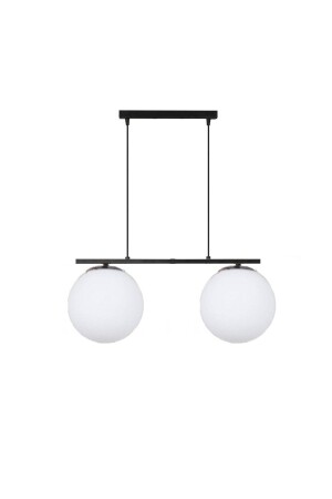 MNZ-Modern White Globe Glass Row مضاعفة لامباً لقبض الزجاج الأسود TYC00698483999 - Lambadar