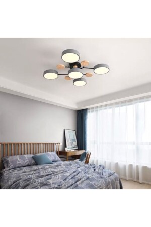 MNZ-Modern Wood Led Chandelier 501970614796 - SimaAvize