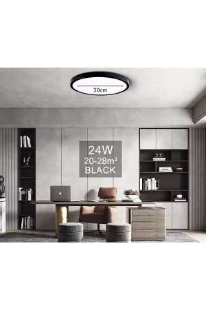 MNZ-Modern Zero Panel LED Chandelier 6400k ثلج أبيض ضوء ماتة سوداء الجسم fico0106 - Fico Home