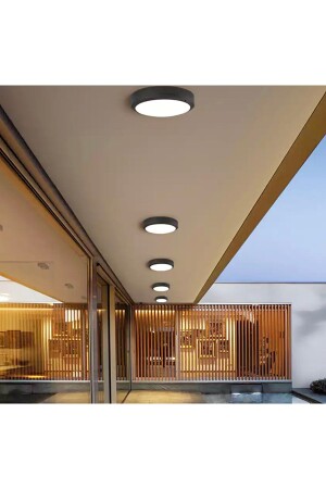 MNZ-Modern Zero Panel LED Chandelier Case Black Light 6500k 22 سم قطر fico0314 - Fico Home