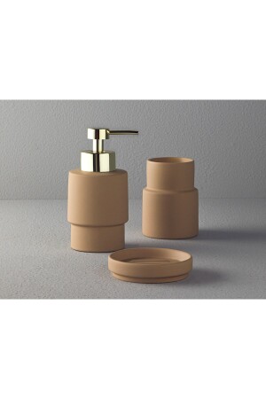 MNZ-Moderna الحجر 3 قطع حمام مجموعة بيج - English Home