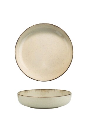 MNZ-Moderna Çukur Salad Plate 2 حزمة من السينمون - Kütahya Porselen