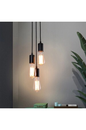 MNZ-Monica 3-piece أسود الروستيكية مصباح معلق الشنابل - Livora Lighting