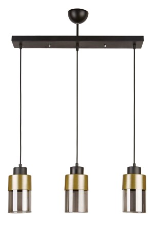 مصممة خاصة من طراز MNZ-Mono مطبخ حديث - غرفة المعيشة - مقهى ألوان ذهبية سوداء زجاج مدخن 3 قطع شمعة TYC00535 - Modavize