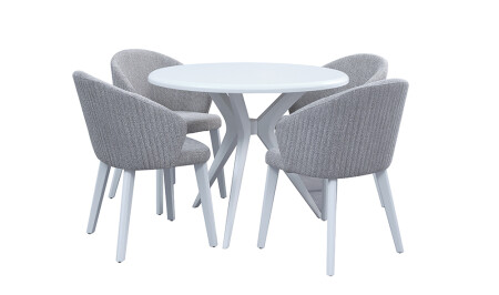 مجموعة طاولة MNZ-Mono - بيضاء - Cadde Yıldız