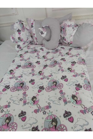 MNZ-Montesseri Baby & Child Princess Duvet Cover (بناء السيليكون والوسادة) 90*190 مجموعة نوم الأطفال1Prnsstkkşlk - babyen1