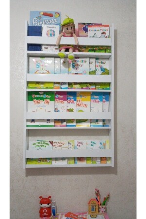 غرف الأطفال MNZ-Montessori رف الكتب التعليمية 4 رف رف الجدار RHS4BOOKSHELF - RAHİSON