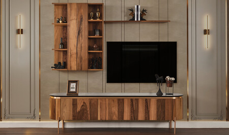 وحدة تلفزيونية من MNZ-Mood Walnut - Cadde Yıldız