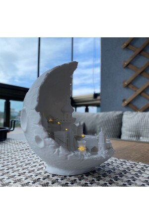 مدينة MNZ-Moon مدينة جنية أدت الديكورية القطع الديوراما القمر الأبيض مدينة الديكور بالكون - رف الكتب - ملحقات الجرف - Root Made