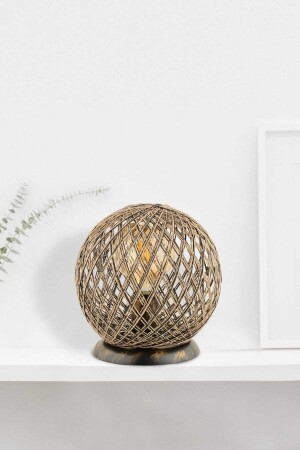 MNZ-Mudulight Balle Globe Lampshade Jute Black Ipaj-56 MDT286 - hmydesign