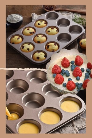 طراز MNZ-Muffin Mold 12 قطعة كعك كعك الكعك ERS2256 - Ersamica
