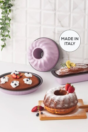 MNZ-Multichef Valente 3 Piece Carbon Steel كعك العفن المجموعة الوردية 153. 09.01.1769-1 - Karaca