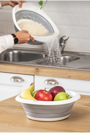 MNZ-Multi-Functional Folding Basin و Folding Food Strainer Set من 2 أهير20227 - AHİR TİCARET