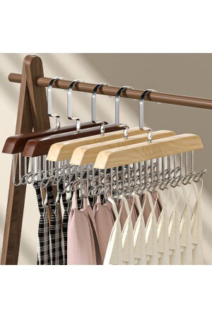 MNZ-Multifunctional Wooden Bra Scarf Tie Belt Bag Hanger مع 8 مضربات - Seram Collection