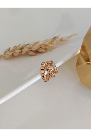 MNZ-Multiple Gold Colored Chain مفصلة حلقات الأذن (الآذن) - Su Perisi Taki Bijuteri