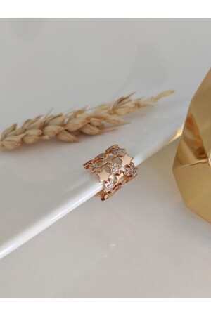 MNZ-Multiple Gold Colored Star تفصيلية زيركون حجر هوب غضروف الأذن (قواصن) - Su Perisi Taki Bijuteri