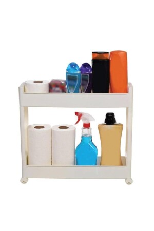 MNZ-Multi-purpose Wheeled Kitchen Shelf غرف الحمام منظمة رف المرحاض Sr-02 GNRL014 - Motek