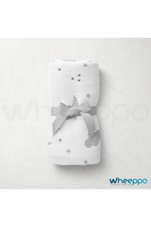 غطاء الطفل من طراز MNZ-Muslin (سحابة رمدية) 75x100 - Wheeppo