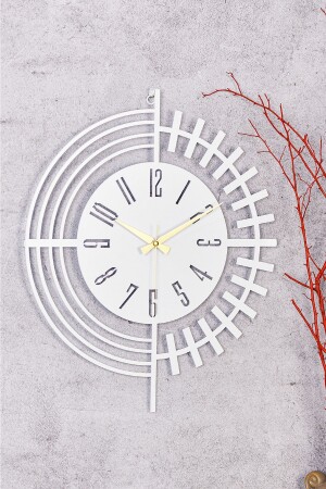 MNZ-Muyika دبي المعدني ساعة الجدار البيضاء 50x50cm آلية صامتة Mds-50 MYK1331-40 - Muyika Design