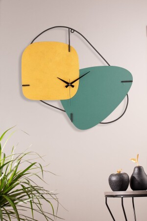 MNZ-Muyika البرازيل معدنية مصنوعة يدويا 58x55cm ديكوراتية ساعة جدار ملونة مع آلية صامتة Mds-r MYK2097 - Muyika Design