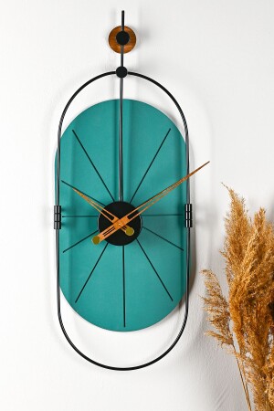 سينيتر MNZ-Muyika خضراء يد ديكوراتية صنع آلية صامتة ملونة 77x29 سم ساعة الجدار MAD-R - Muyika Design