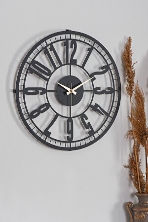 MNZ-Muyika Bruno Metal Black Wall Clock 50x50cm Mds-50 MYK1192 - Muyika Design