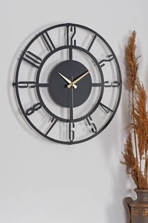 MNZ-Muyika Bunnela Metal Black Wall Clock 50x50cm Mds-50 - Muyika Design