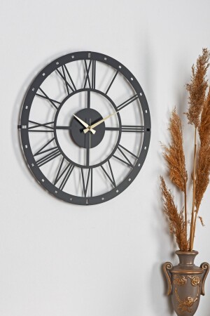 MNZ-Muyika Romano المعدني أجهزة الصمت السوداء ساعة الجدار 41x41 سم Mds-41. MYK1332 - Muyika Design