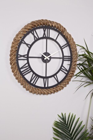 MNZ-Muyika روما المعدنية Wicker أعلى يد خياطة 58x58cm زينة ساعة الجدار Mds-h MYK2111 - Muyika Design