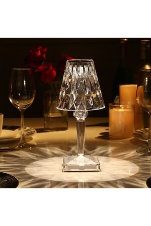 MNZ-My Led World LED Rechargeable 3 ألوان وضع الحرق لمس مزخرفة لفة المائدة الكريستالية CT-8432 - Cata