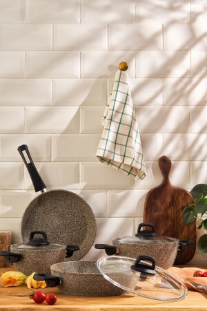 (MNZ-Myra) 7 قطع أدوات الطهي (مجموعة) رمدية 600. 15.01.2545 - Emsan