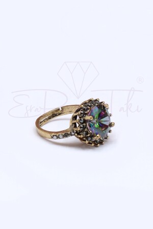 MNZ-Mystic Topaz Stone Flower Ring EP125 - Esra Pamir