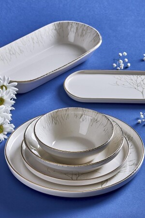 MNZ-N3194 Çınar Naturel 27 قطعة مجموعة العشاء - Neva