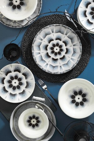 MNZ-Nanoceram 24 قطعة عشاء مجموعة 6 أشخاص 89014 NCHR24Y289014 - Kütahya Porselen