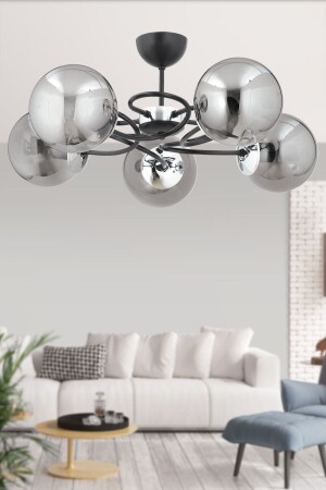 MNZ-Narin 5 قطع عصرية مدخنة الكرة الزجاجية السقف الشمعة NARİN - ESSLİGHT