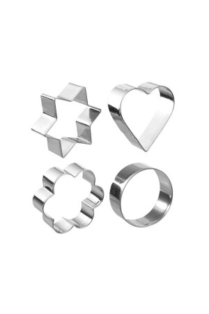 MNZ-Narkalıp قلب النجم مستديرة زهرة كوكي مولد 4 قطع قطر 6 سم - Nar Kalıp