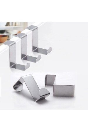 MNZ-Narkalıp خزانة الفولاذ المقاوم للصدأ والجرافة فوق الباب معلقة مع العنق المعدني - مجموعة من 4 - Nar Kalıp