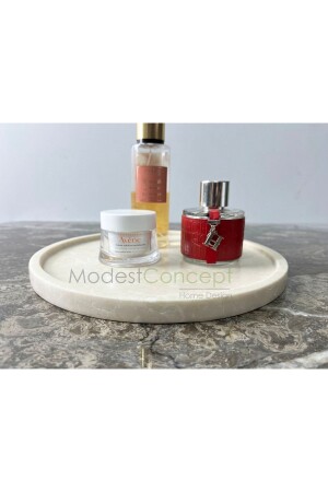 MNZ-Natural Beige Marble Round Tray BJ28 - Modestmar