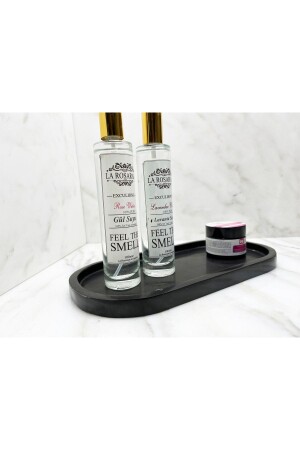 MNZ-Natural Black Marble Oval Tray، منظمة الحمام، لوحة العرض - Modestmar