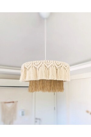 MNZ-Natural Bohemian Chandelier، Rustic Chandelier، Jute Chandelier، Casual Chandelier، Handmade Chandelier، Macrame Chandelier nrgn01101 - mammoly
